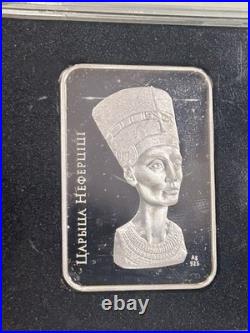 Belarus 20 Roubles 925 Silver Queen Nefertiti 2010 Rectangular Coin With COA