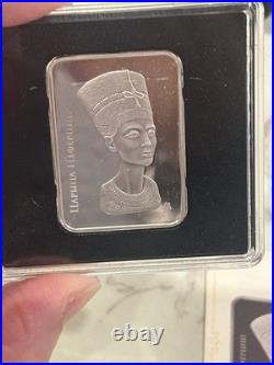 Belarus 20 Roubles 925 Silver Queen Nefertiti 2010 Rectangular Coin With COA