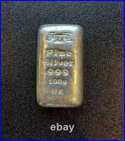 Betts 100 gram Solid Silver Bullion Bar