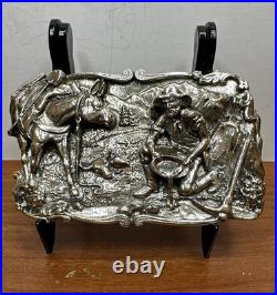 Big City Bullion BCB Prospector & Donkey 9.6 Oz Hand Poured Fine Silver Art Bar