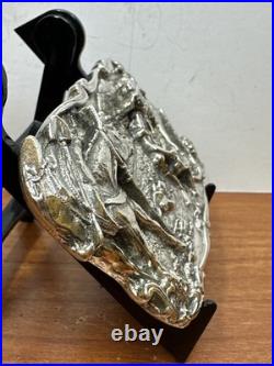 Big City Bullion BCB Prospector & Donkey 9.6 Oz Hand Poured Fine Silver Art Bar