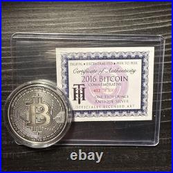 Bitcoin Proof 1 oz. 999 fine Solid silver commemorative AOCS 2016 with COA #/1000
