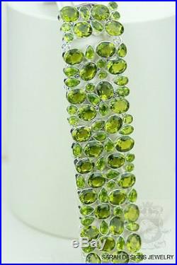 Blast Of Green! 253 Carats Lab Simulated Aaa Peridot 925 Solid Silver Bracelet