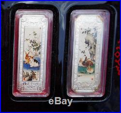 Boxed Set Of 5 Solid Silver Bullion Bars (ag. 999) Chinese Year Of The Rabbit