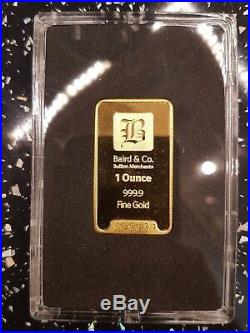 Brand New 1 Oz Baird & Co Solid Gold Bullion Bar