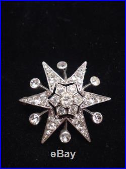 CIRO Rare Fabulous Vintage Solid Silver & Paste Russian Star brooch Near Mint Co