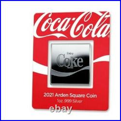 COCA-COLA FIJI 2021 $1 Arden Square Coin 1 OZ. 999 SILVER GEM PROOF