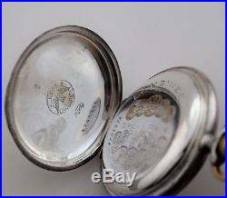COLLECTABLE OLD LONGINES POCKET WATCH SOLID SILVER HUNTER CASE working perfectly