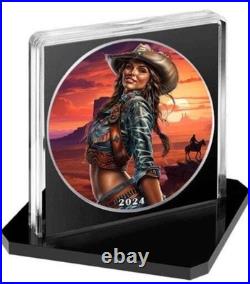 COWGIRL Wild West 1oz Silver Coin 1$ USA 2024 COWGIRL Wild West 1oz Silver Coin 1$ USA 2024