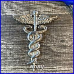 Caduceus Medical Symbol Solid Sterling. 925 Silver. 1.5 Ozt