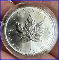 Canada 1994 1oz Solid 999 Silver Maple Coin Mint in Capsule