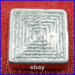 Cast Poured Square Bar 75 Grams. 9999 Fine Silver