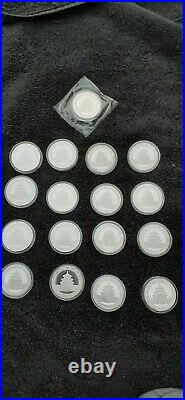 Chinese Pandas 10 Ten Yuan 2004 to 2020 Solid. 999 Silver 1oz Coins 17 Total
