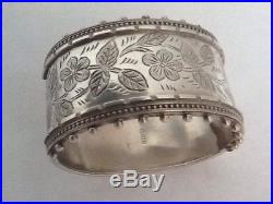 Chunky Solid Silver Victorian Decorative Bangle Birmigham 1883