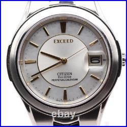 Citizen Exceed Men's Silver Dial Perpetual Watch Cal E510 Used