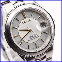 Citizen Exceed Men's Silver Dial Perpetual Watch Cal E510 Used