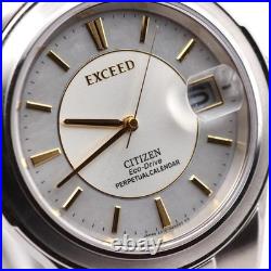 Citizen Exceed Men's Silver Dial Perpetual Watch Cal E510 Used