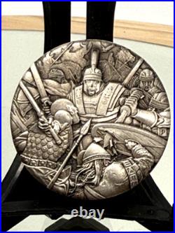 Coin Solid Silver 2 oz Warfare Roman Legion Boxed Certificate Tuvalu 2018