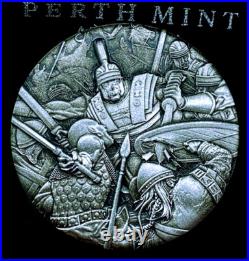 Coin Solid Silver 2 oz Warfare Roman Legion Boxed Certificate Tuvalu 2018