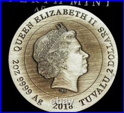 Coin Solid Silver 2 oz Warfare Roman Legion Boxed Certificate Tuvalu 2018