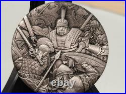 Coin Solid Silver 2 oz Warfare Roman Legion Boxed Certificate Tuvalu 2018
