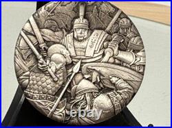 Coin Solid Silver 2 oz Warfare Roman Legion Boxed Certificate Tuvalu 2018