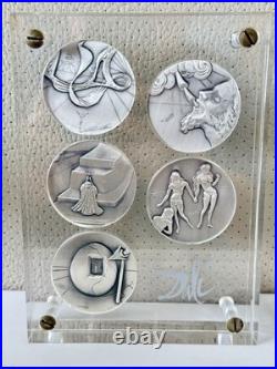 Collectable Rare Solid Fine Silver. 999 Salvador Dali Ten Commandment Medal Coin Collectable Rare Solid Fine Silver. 999 Salvador Dali Ten Commandment Medal Coin