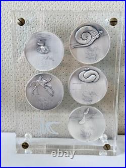 Collectable Rare Solid Fine Silver. 999 Salvador Dali Ten Commandment Medal Coin
