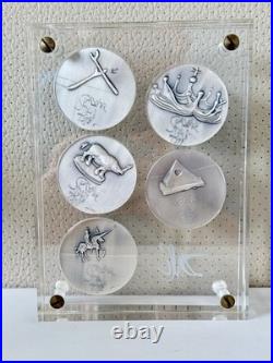 Collectable Rare Solid Fine Silver. 999 Salvador Dali Ten Commandment Medal Coin