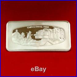 Collectible Solid 1980 Franklin Mint Christmas Ingot, Case & Certificate Proof
