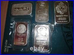 Collector Set of FIVE x 1oz Guaranteed 999 Solid Silver Bars Engelhard etc