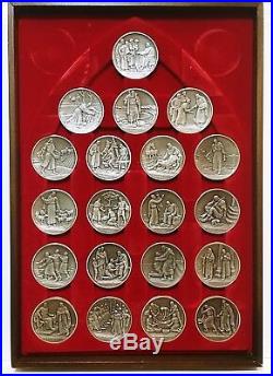 Complete Set 20 Parables of Jesus Solid Sterling Silver Medals 83 Troy Ounces