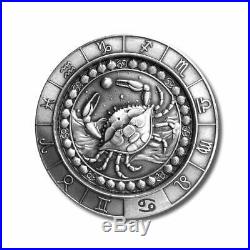 Complete Set Zodiac Signs(12) 1 oz. Silver High Relief Rounds In a Solid Box
