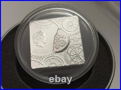 Cook Islands 2017 Time Capsule 5 Dollar Square Coin 1 oz Ounce Silver High Relief