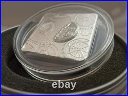 Cook Islands 2017 Time Capsule 5 Dollar Square Coin 1 oz Ounce Silver High Relief