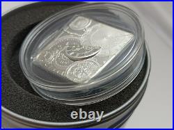 Cook Islands 2017 Time Capsule 5 Dollar Square Coin 1 oz Ounce Silver High Relief