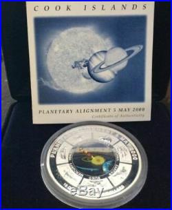 Cook Islands SILVER Planetary Alignment 2000. 10 (TEN) ounces solid. 999 silver