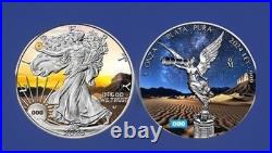 DESERT AT DAY & NIGHT 2 x 1oz Silver Coin Set Mexico/USA DESERT AT DAY & NIGHT 2 x 1oz Silver Coin Set Mexico/USA
