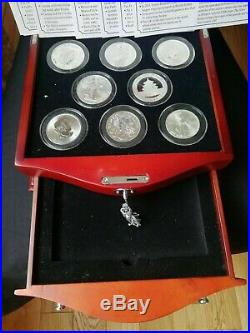 Danbury 8 Brilliant Uncirculated 1oz World Solid Silver Coins Bullion