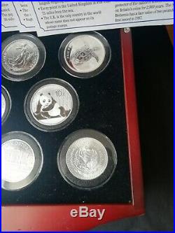Danbury 9 Brilliant Uncirculated 1oz World Solid Silver Coins Bullion
