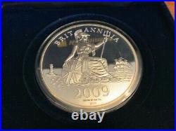 Diamond And Ruby Set 5oz Solid. 999 Silver Britannia Commemorative 2009 Coin