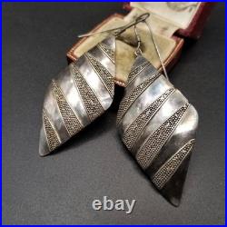 Diamond Shape Bullion Slash Design 925 Silver Vintage F
