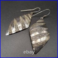 Diamond Shape Bullion Slash Design 925 Silver Vintage F