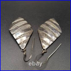 Diamond Shape Bullion Slash Design 925 Silver Vintage F