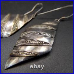Diamond Shape Bullion Slash Design 925 Silver Vintage F