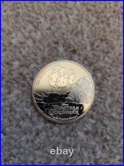 Disney The Flying Dutchman 1oz Solid Fine Silver Coin Pirates Of The Caribbean