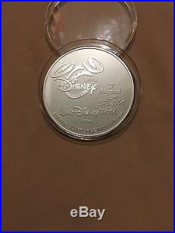 Disney World 25 Magical Years 5 Troy Oz Solid. 999 Silver Coin / Medallion