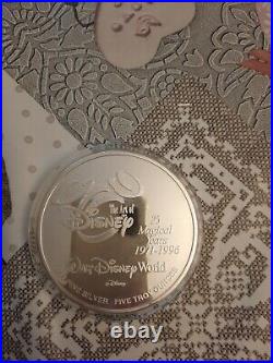 Disney World 25 Years Solid Silver 5oz Medallion/ Coin