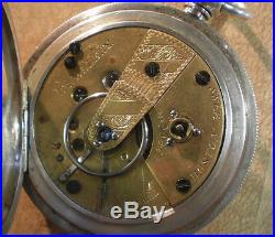 Early 1864 Waltham Wm Ellery Civil War Solid Silver Hunter Pocket Watch Runs