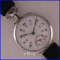 Early Cylindre'1900 ALLORIGINAL French SOLID SILVER Wrist Watch Perfect Serviced